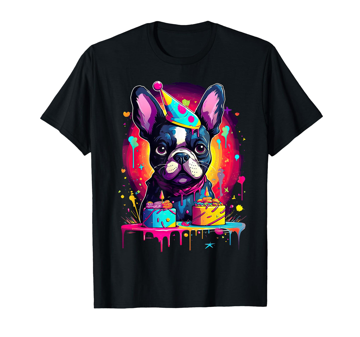 French Bulldog Dog Birthday Party Themed Mens Women T-Shirt