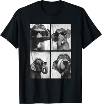 Funny Elephants with Sunglasses Cute African Animals Humor T-Shirt