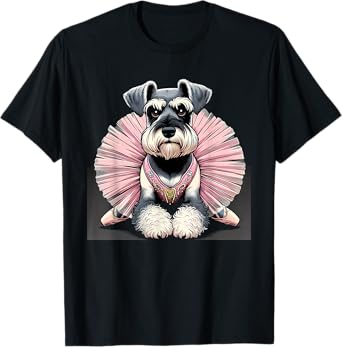 Ballerina Miniature Schnauzer Dog Dancing T-Shirt