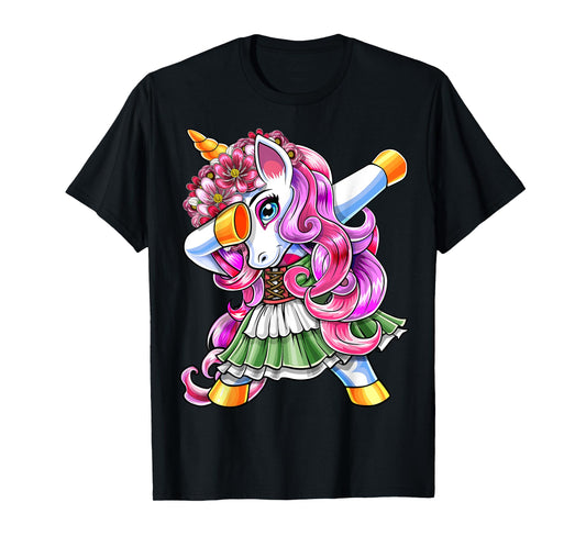 Dabbing Unicorn Oktoberfest Dirndl Bavarian Costume Shirt T-Shirt