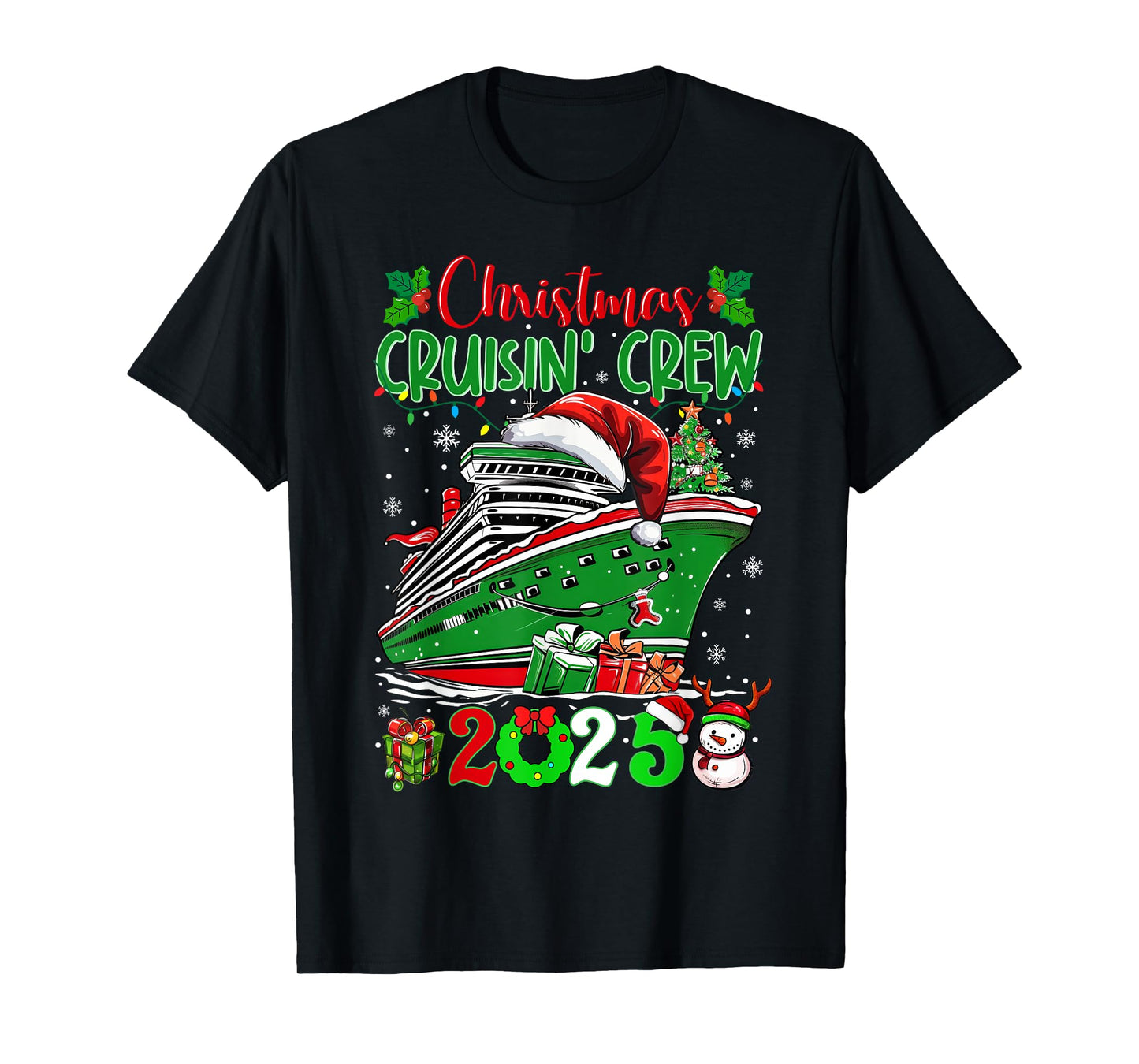 Christmas Cruisin Crew 2025 Matching Family Cruise Holiday T-Shirt