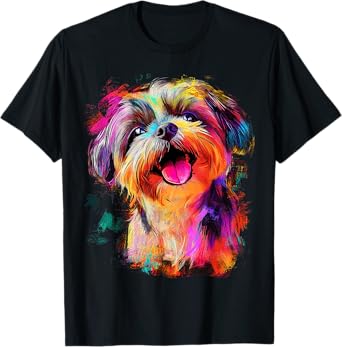Shih Tzu Dog Motif Pet Art Shih Tzu T-Shirt