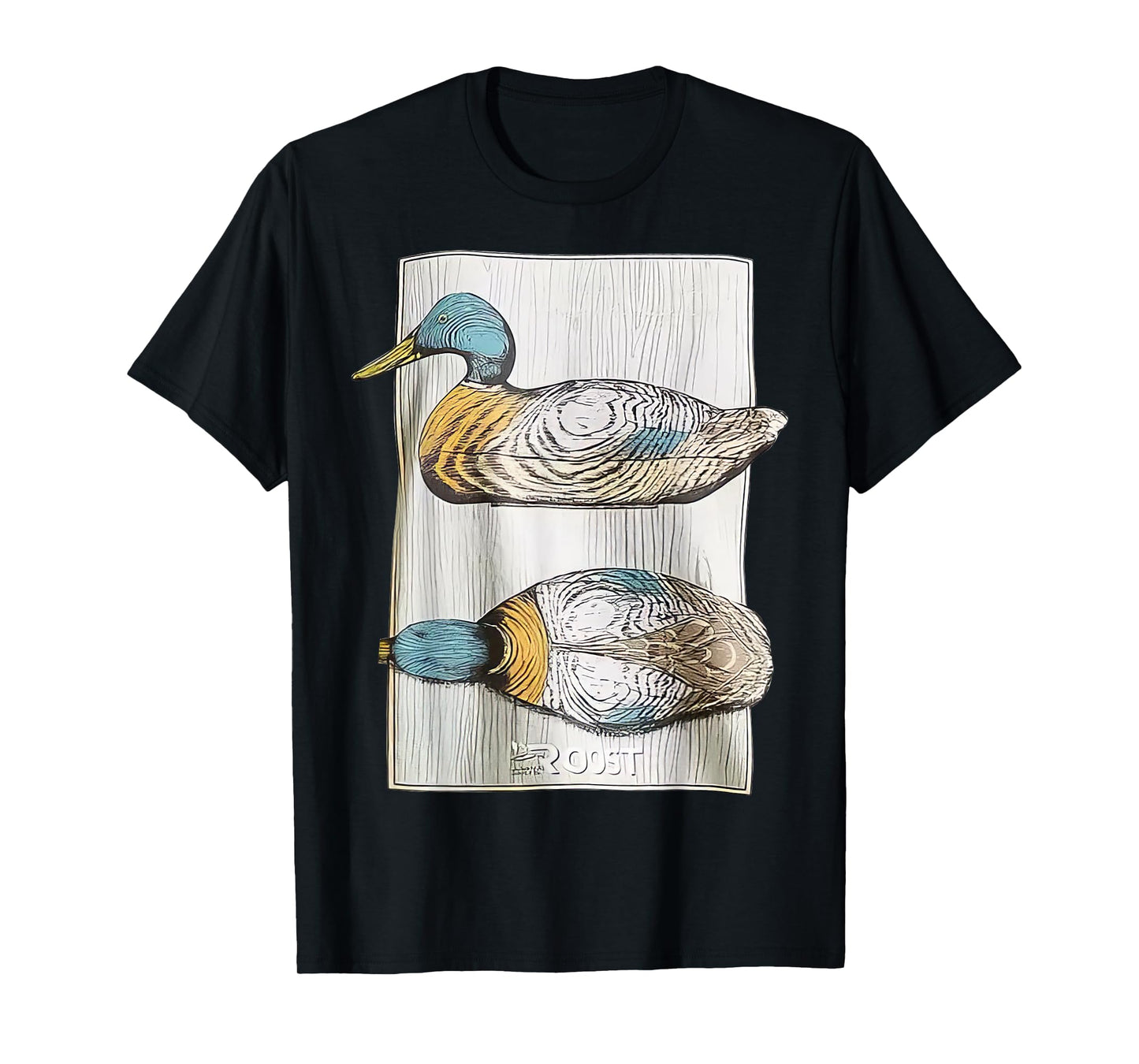 Halloween In Night Roost Waterfowl Two Duck Decoys Multicolor Cartoon Classic Unisex-Adults T-Shirt