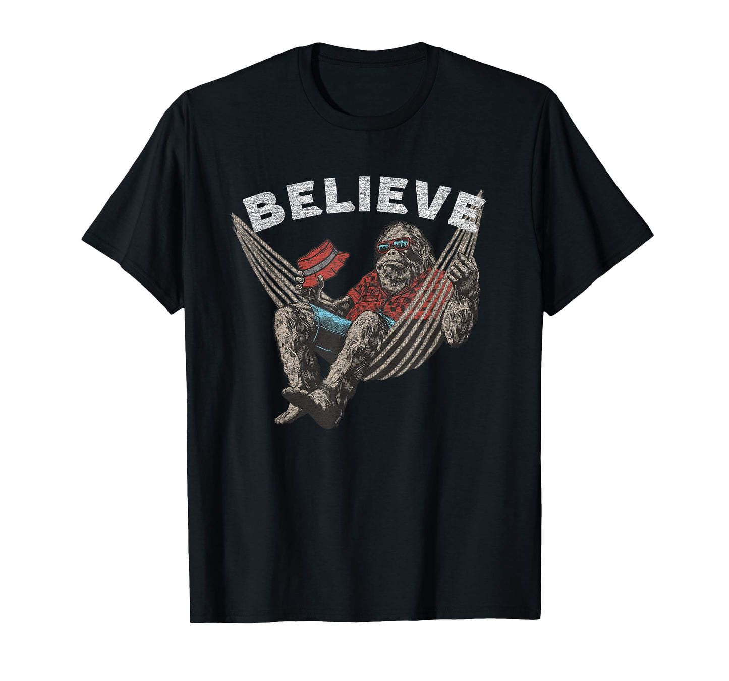 Bigfoot Believe Sasquatch Funny Vintage Graphic T-Shirt