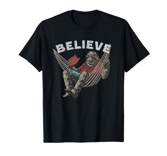 Bigfoot Believe Sasquatch Funny Vintage Graphic T-Shirt