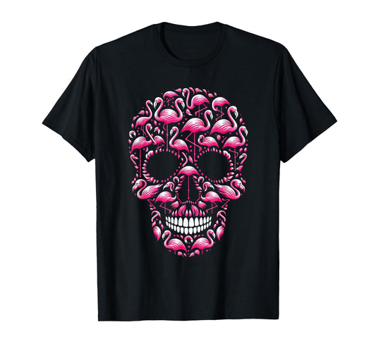 Flamingo Skull Halloween Party T-Shirt