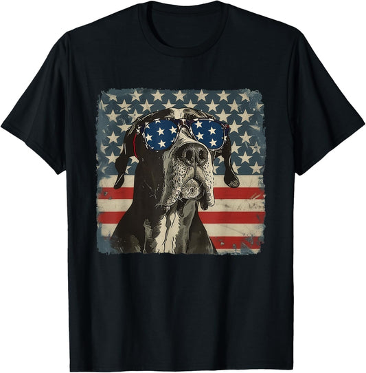 Patriotic Great Dane Dog Shirt 4th of July Women Men T-shirt