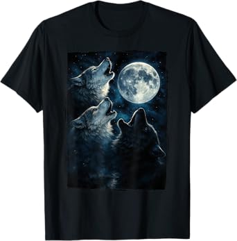 Wolf Howling At The Moon T-Shirt Wildlife Wolves Lovers Men T-Shirt
