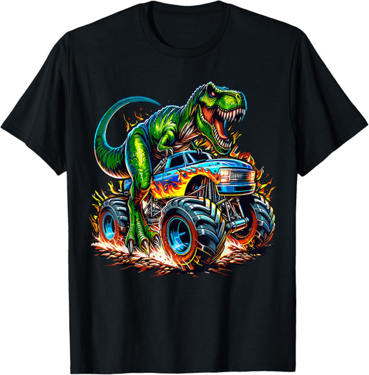Monster Truck Dinosaur Birthday Party T-Shirt