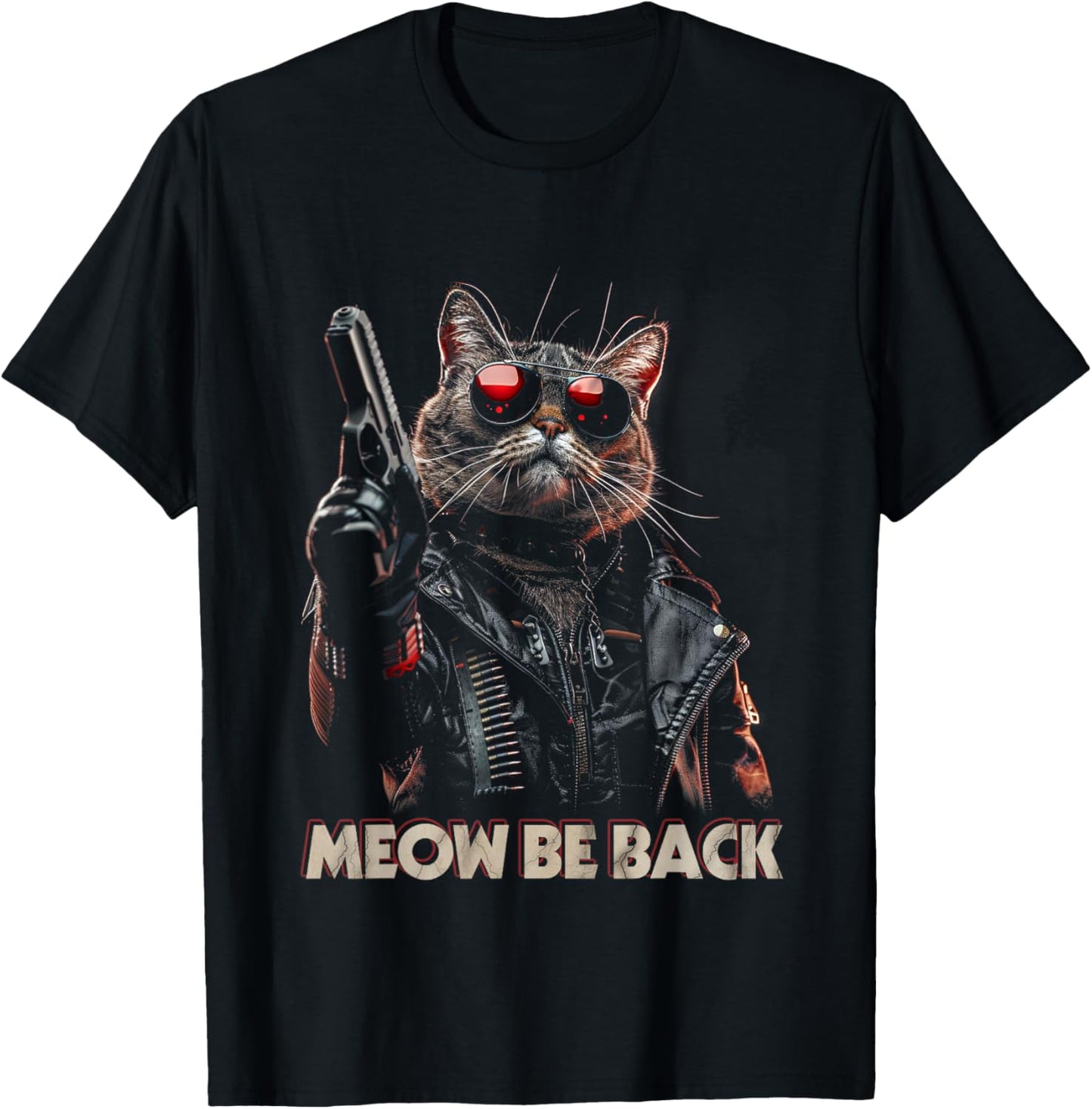 Classic Arts Cat Terminators Adorable Animals Meow Be Back T-Shirt