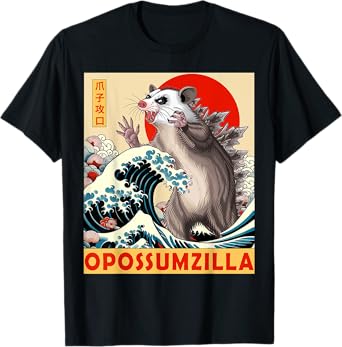 Opossum Japanese Art Funny Possum Gifts For Men Women Kids T-Shirt
