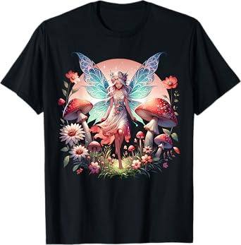 Enchanted Forest Fairy Fantasy Mystical Butterfly & Floral T-Shirt