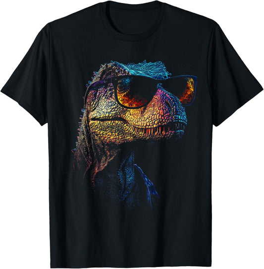 Dinosaur Sunglasses Motif Artwork Dinosaur T-Shirt