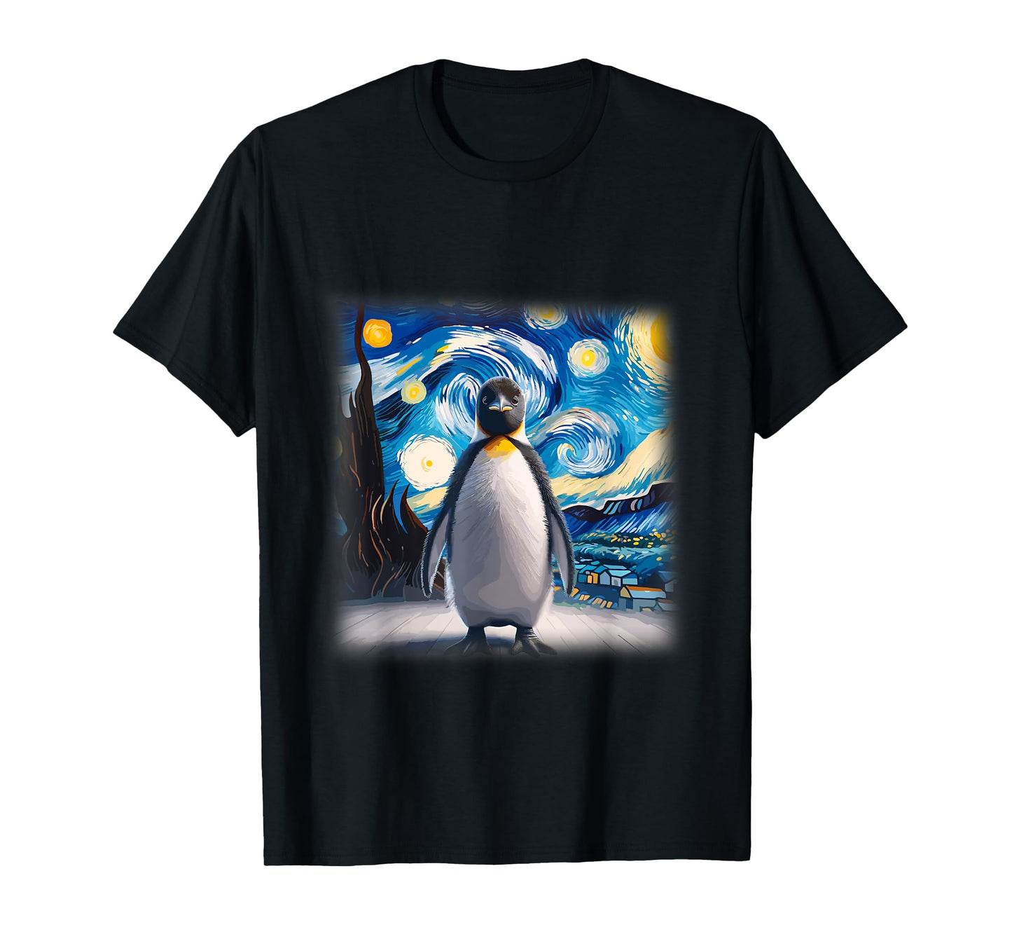 Cool Van Gogh Penguin Lover Starry Night Penguin T-Shirt