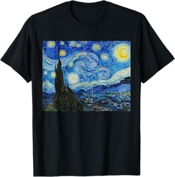 The Starry Night by Vincent Van Gogh, 1889, Famous Painting T-Shirt