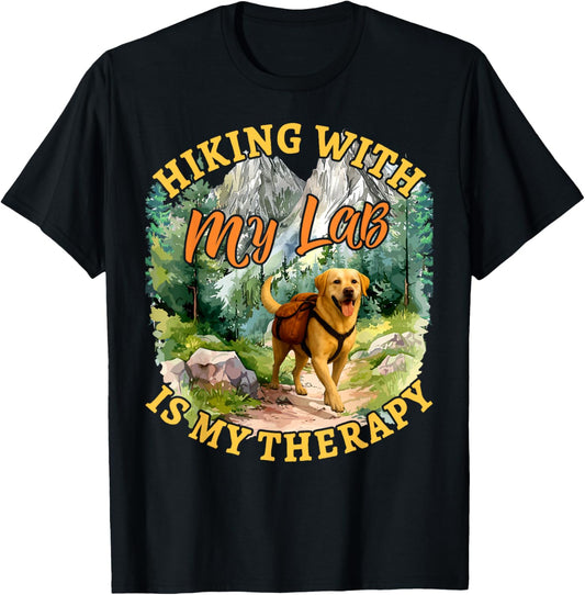 Hiking With My Lab Funny Labrador Retriever Dog Lovers Hiker T-Shirt