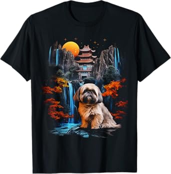 Shih Tzu Motif Pet Art Dog Shih Tzu Men Women Kids T-Shirt