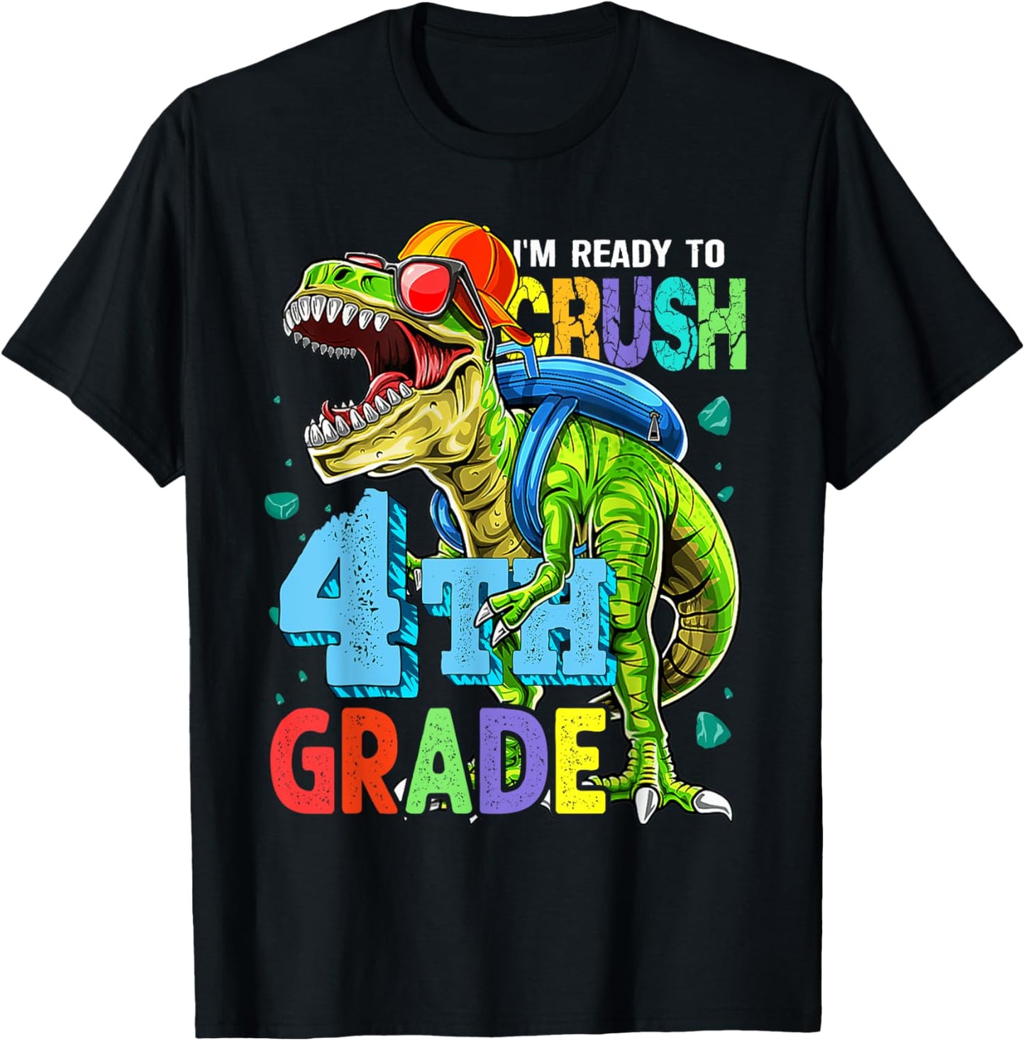 I'm Ready To Crush 4th Grade Dinosaur Back To School Boy Kid T-Shirt