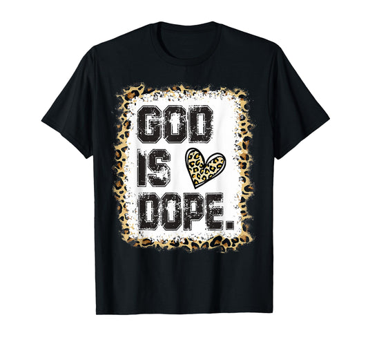 God Is Dope Leopard Pattern T-Shirt