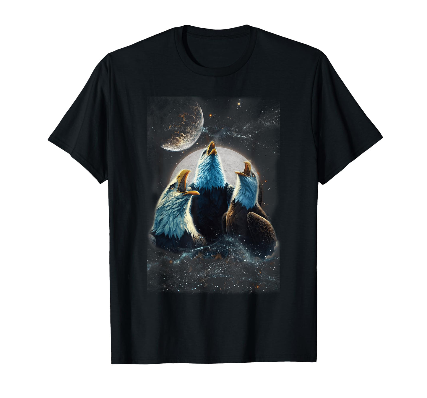 Three Eagles Howling At The Moon Funny Parody Eagle T-Shirt