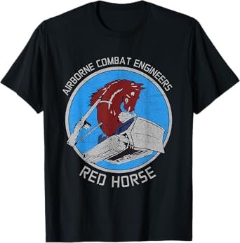 RED HORSE Airborne Combat Engineer US Military T-Shirt