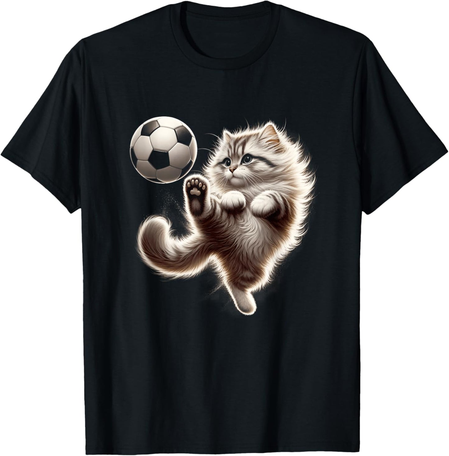 Funny Cat Soccer Ball Cat Playing Soccer Meme Sport T-Shirt