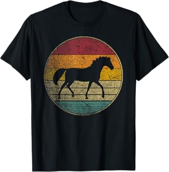Horse Lover Riding Girl Horseback Vintage Retro 70s 80s Gift T-Shirt