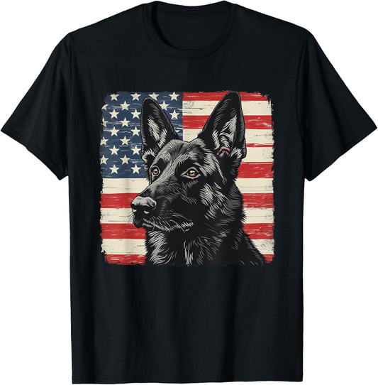 USA Patriot German Shepherd Dog Independence Day Men Women T-Shirt