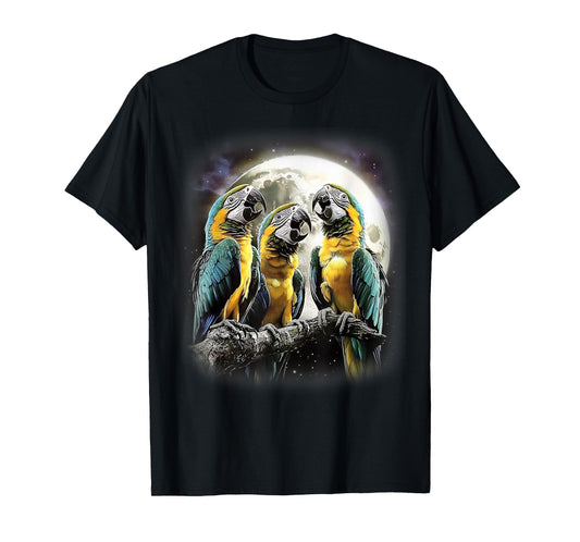 Catumet Parrot Unisex Adult T-Shirt, Black, Small, Short Sleeve, Funny Parrot Meme, Humorously Tropical
