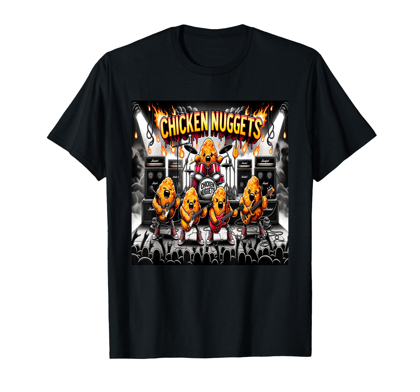 Chicken Nuggets Heavy Metal World Tour T-Shirt