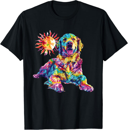 Golden Retriever Dog Colorful Art Image Shirt Lover T-Shirt