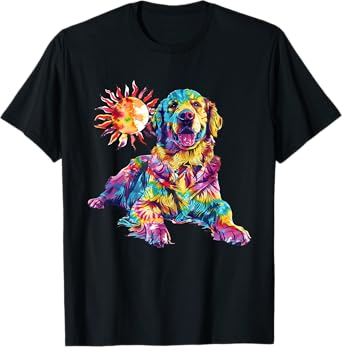 Golden Retriever Dog Colorful Art Image Shirt Lover T-Shirt