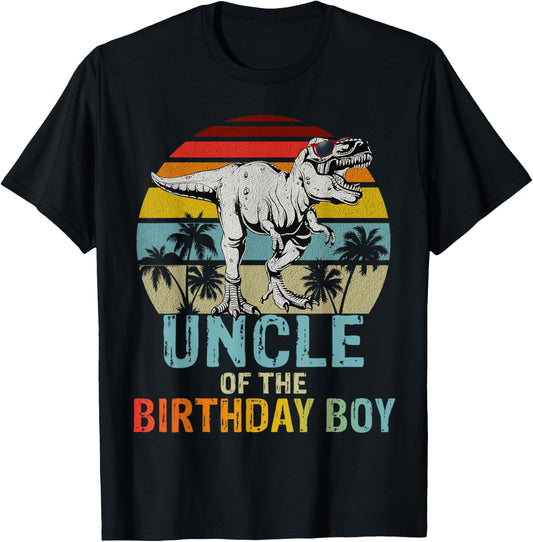 Uncle of the Birthday Boy Dinosaur T Rex Family Matching T-Shirt