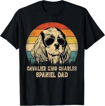 Vintage Cavalier King Charles Spaniel Dad Dog Father's Day T-Shirt