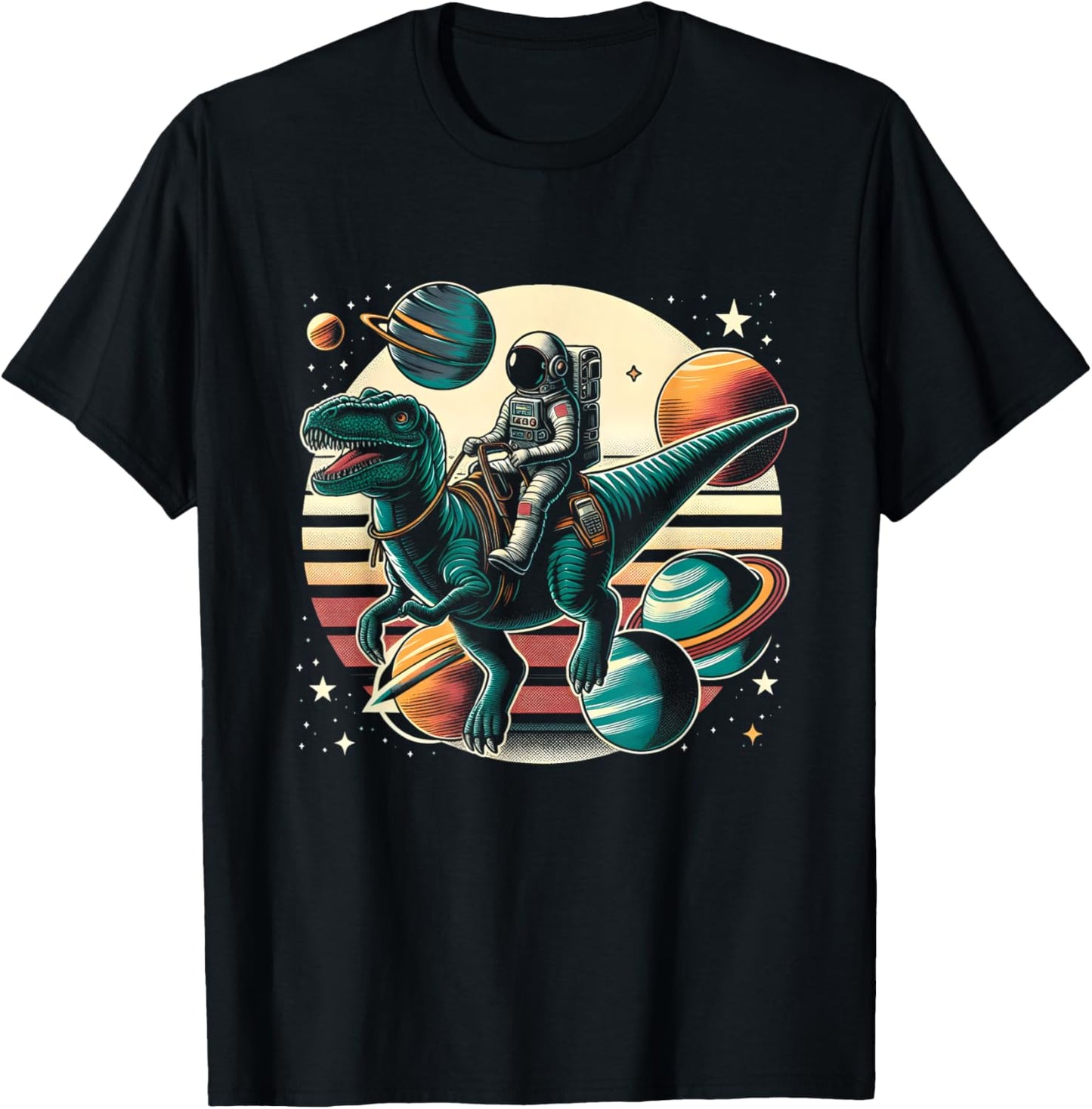 Astronaut T Rex Space Dinosaur Women Men Kids Birthday Funny T-Shirt
