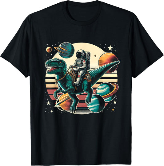 Astronaut T Rex Space Dinosaur Women Men Kids Birthday Funny T-Shirt