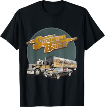 Huiibao Unisex Adult Retro Trucking Snowman And The Bandit T-Shirt - Black, Small