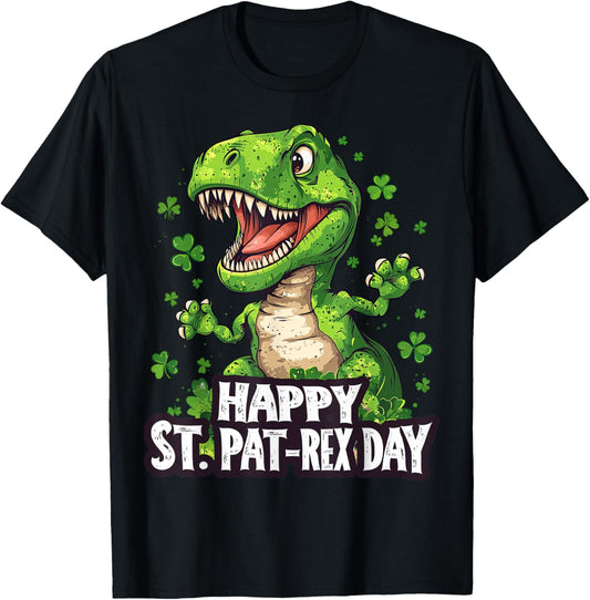 Happy St Pat-Rex Day Funny St Patrick's Day Dinosaur T-Rex T-Shirt