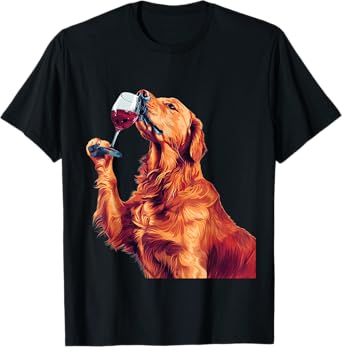 Golden Retriever Wine T-Shirt