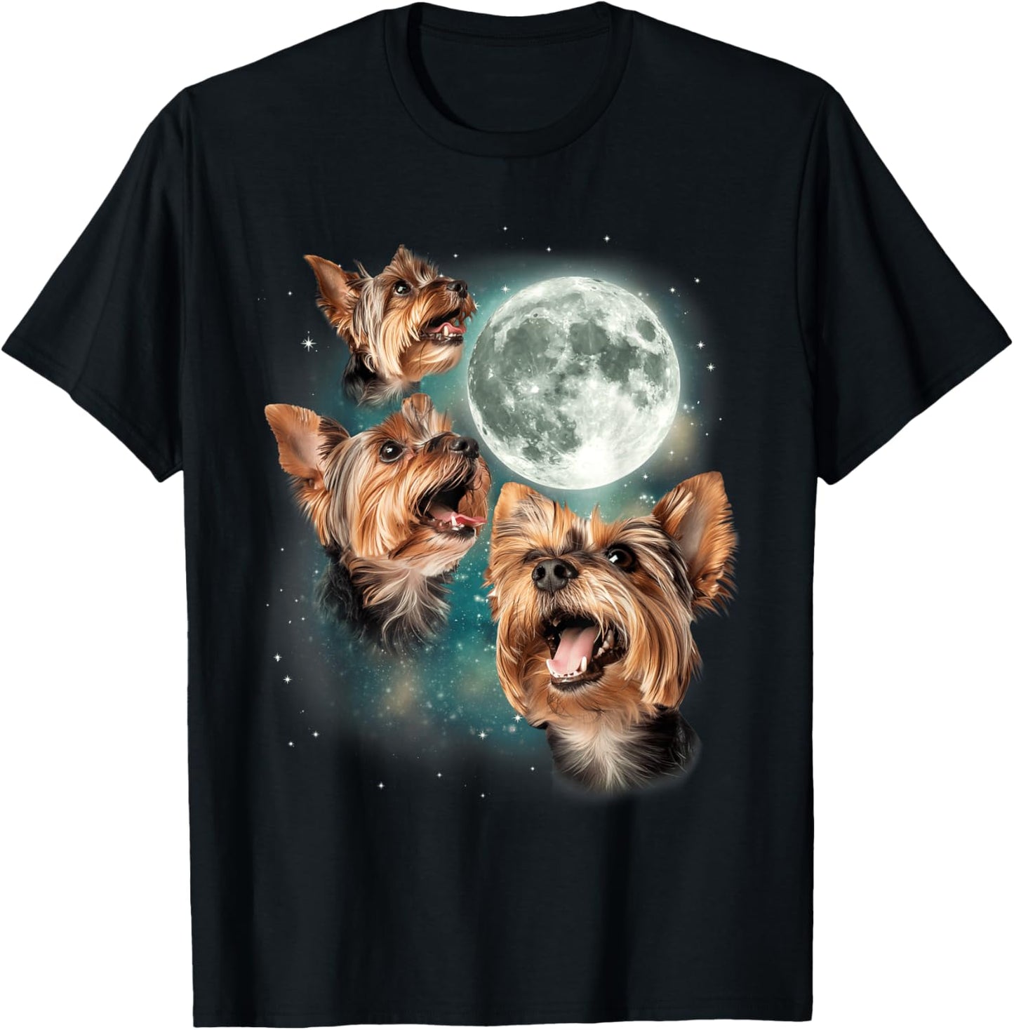 3 Yorkie Moon | Three Yorkshire Terriers Dog Lovers Cute T-Shirt