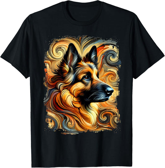 Cute Shepherd Dog Colourful Artwork T-Shirt