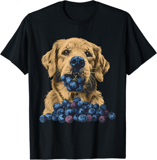 Blueberry Dog Artwork Blueberry Fruit Cute Dog Drawing T-Shirt