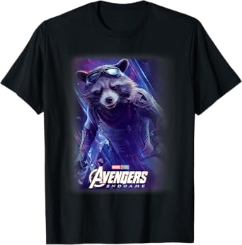 Marvel Avengers Endgame Rocket Raccoon Galactic Space Poster T-Shirt