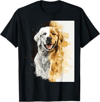 Golden Retriever Dog Motif Pet Art Golden Retriever T-Shirt for Men Women Kids
