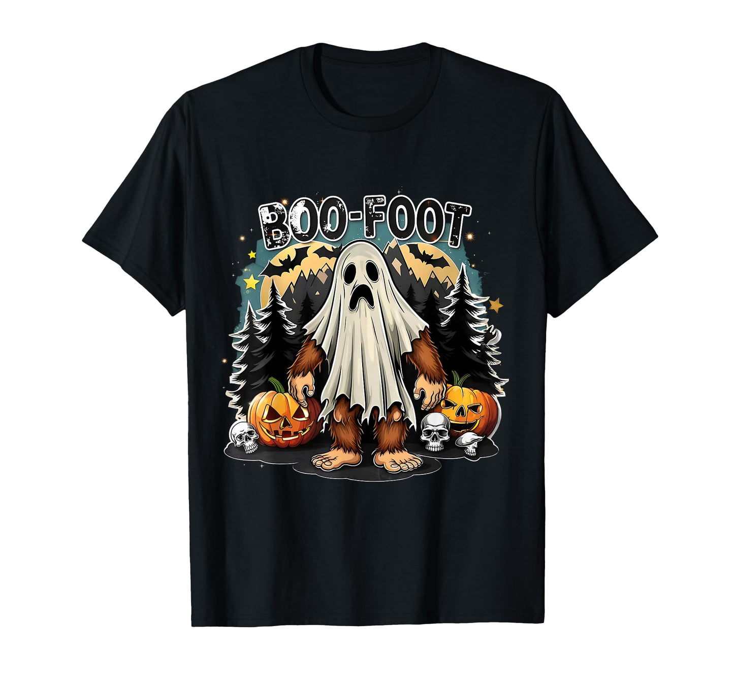 Boo Foot Funny Bigfoot Ghost Halloween Costume T-Shirt