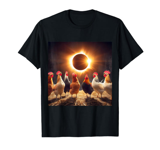 Chicken And The Total Solar Sun Eclipse 8.04.24 2024 Chicken T-Shirt
