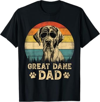 Vintage Great Dane Dad Dog Lovers Father's Day Tee T-Shirt