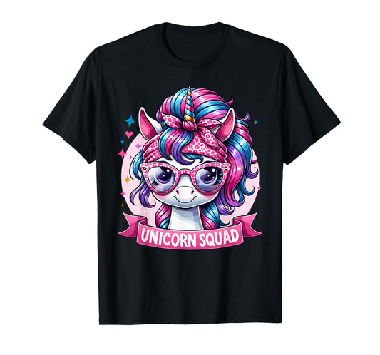Unicorn Squad - Graceful Unicorn with leopard Bandana T-Shirt