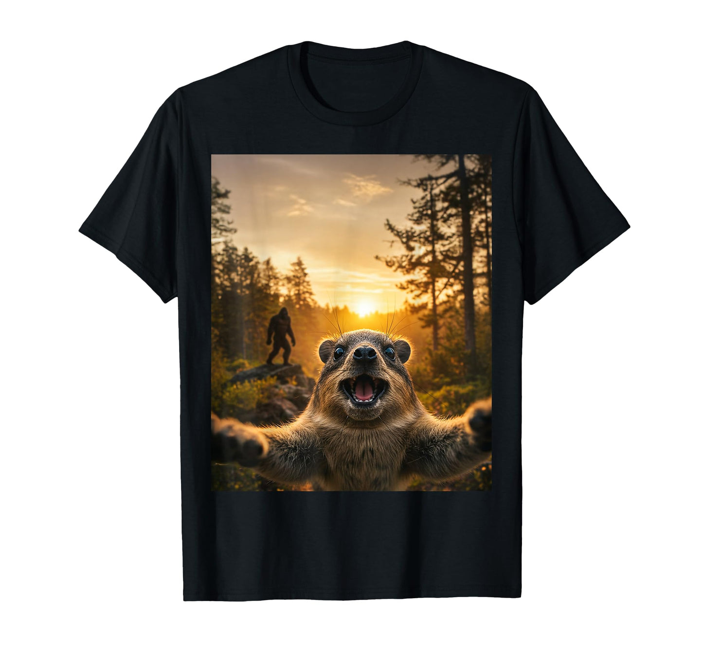 Rock Hyrax Selfie Phone Photo Funny Bigfoot Sighting Awawa T-Shirt