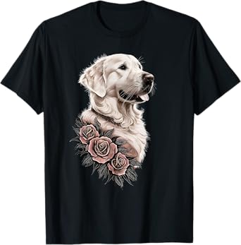 White English Cream Golden Retriever Dog for Women Men Kids T-Shirt